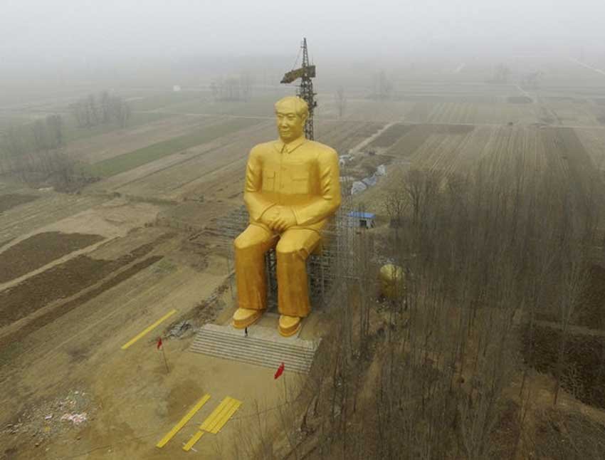 Mao statue, Mao Zedong, Mao Zedong statue, Henan Province, China news, Mao Zedong, Monuments and Memorials, Zhushigang, Xi Jinping, Mao, Mao Zedong statue demolition, World, China, arts, culture and entertainment, history, sculptur