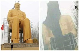 Mao statue, Mao Zedong, Mao Zedong statue, Henan Province, China news, Mao Zedong, Monuments and Memorials, Zhushigang, Xi Jinping, Mao, Mao Zedong statue demolition, World, China, arts, culture and entertainment, history, sculptur