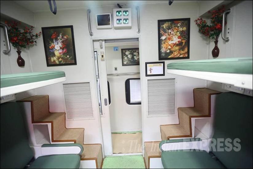 new train, indian railway, new indian train, new compartment train, IRCTC, indian railway, indian railway, new train coaches, irctc, railway booking, New railway Coaches, indian Railway pic, indian railway photos, refurbished coaches, improved interior, Suresh prabhu, PM narendra Modi, Railway ministry