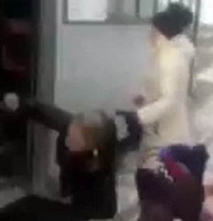 pregnant woman thrown off, russia