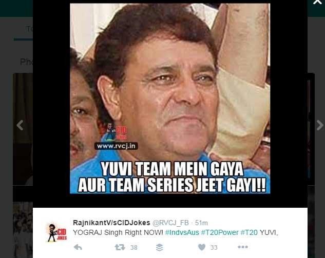 twitter users, yuuraj singh, trolled yograj again, Live Cricket Score, Ind vs Aus, 3rd T20I, SCG, live cricket, India vs Australia, NO 1 T20 TEAM, CLEAN SWEEP INDIA