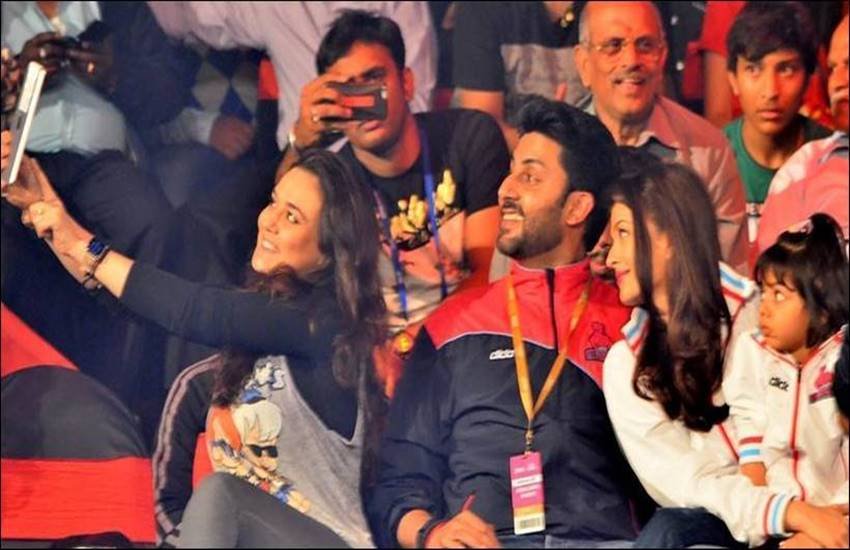 Aishwarya, Aardhaya, Preity Zinta, Abhishek Bachchan, pro Kabaddi, pink panther
