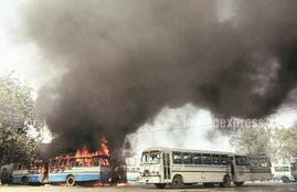 haryana, jat quota stir, jat quota, jat agitation, jat agitation pphotos, haryana photos, rohtak, rohtak photos, haryana violence, violence in rohtak, jat quota violence, jat protests, jat protests delhi, delhi water, delhi water crisis, delhi news, haryana news, curfew in haryana, india photos