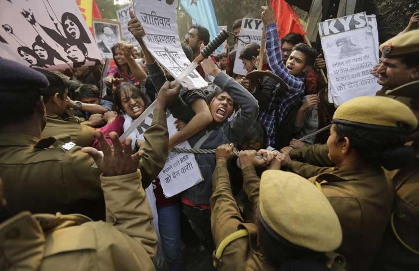 Rohith Vemula Suicide, Delhi Police, Students Protest, RSS Office, Rohith Vemula, RSS, Delhi