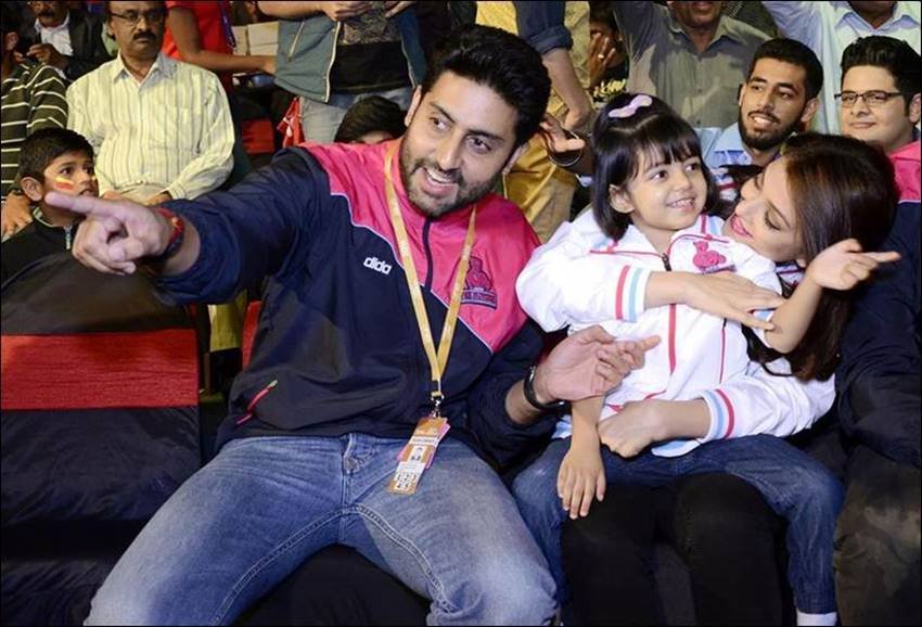 Aishwarya, Aardhaya, Preity Zinta, Abhishek Bachchan, pro Kabaddi, pink panther