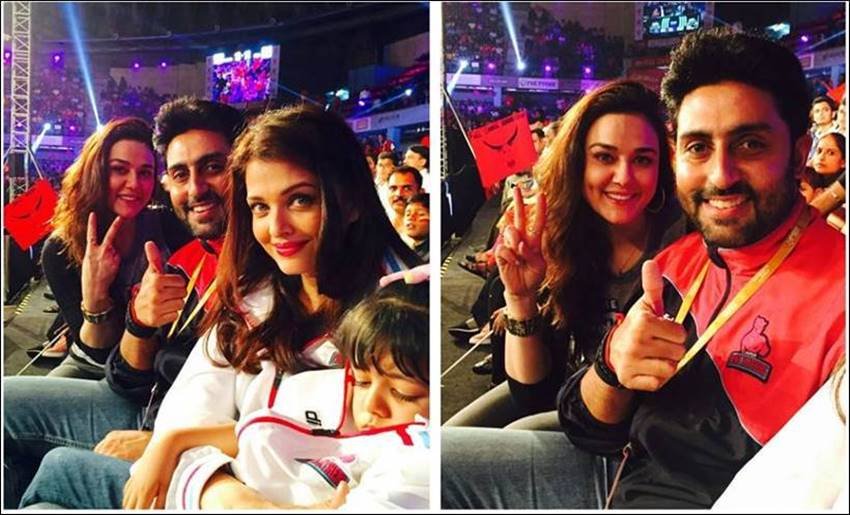 Aishwarya, Aardhaya, Preity Zinta, Abhishek Bachchan, pro Kabaddi, pink panther