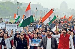 देश विरोधी नारों के खिलाफ ABVP का मार्च