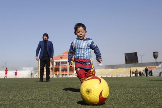 Murtaza Ahmadi, wears Barcelona's star Lionel Messi shirt, plastic bag Messi shirt, Afghan Football Federation headquarter in Kabul, Barcelona star Lionel Messi, Internet fame Afghan boy,