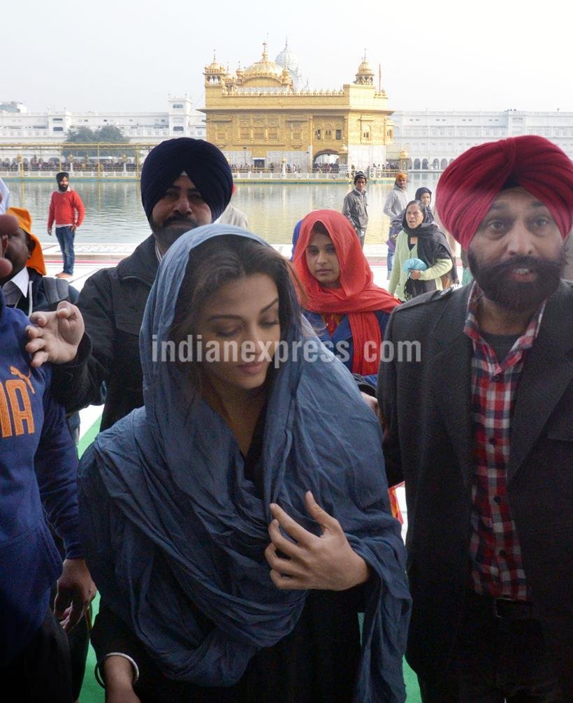 Bollywood Actress Aishwarya Rai Bachchan at Golden Temple in Amritsar on Friday, February 12 2016. EXPRESS PHOTO BY RANA SIMRANJIT SINGH