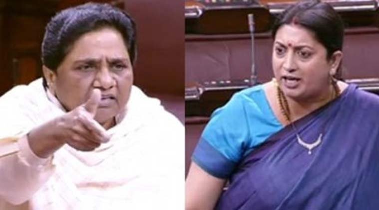 Smriti Irani, Smriti Irani Rohith Vemula, Smriti Irani Durga remark, Smriti Irani Rajya Sabha, mayawati, mayawati in rajya sabha, rajya sabha live