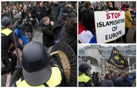 ANTI ISLAM PROTEST, ANTI ISLAM PROTEST in europe, anti immigration rally, ANTI ISLAM PROTEST photos, Patriotic Europeans Against the Islamisation of the West, PEGIDA, Prague, Amsterdam, Dresden, Calais and Canberra