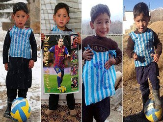 Murtaza Ahmadi, wears Barcelona's star Lionel Messi shirt, plastic bag Messi shirt, Afghan Football Federation headquarter in Kabul, Barcelona star Lionel Messi, Internet fame Afghan boy,