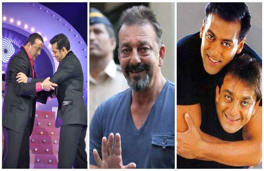 Salman Khan, Sanjay Dutt, Kresha Bajaj's wedding reception, Salman Khan and Sanjay dutt friednship, ranbeer kapoor, shahrukh khan, sanjay dutt jail, entertainment, entertainment news, entertainment hindi news