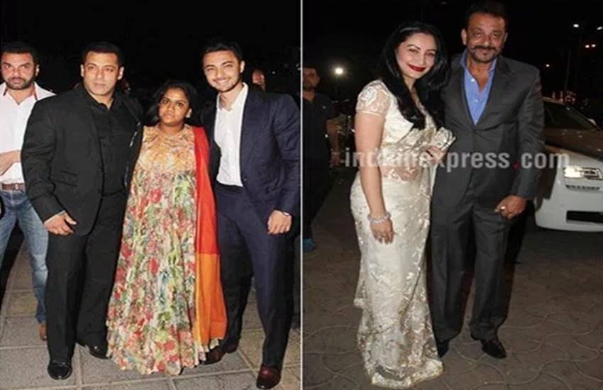 Salman Khan, Sanjay Dutt, Kresha Bajaj's wedding reception, Salman Khan and Sanjay dutt friednship, ranbeer kapoor, shahrukh khan, sanjay dutt jail, entertainment, entertainment news, entertainment hindi news