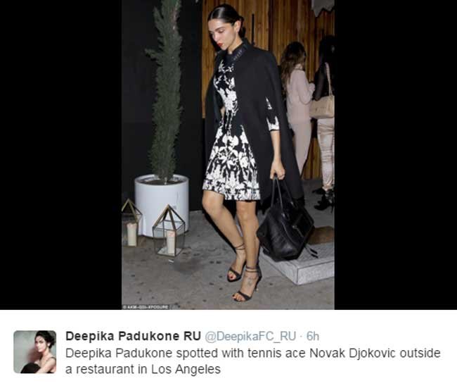 deepika padukone, deepika, novak djokovic, djokovic, novak, deepika novak, deepika padukone in LA, deepika padukone news, deepika padukone latest news, deepika latest news, novak deepika news, entertainment news