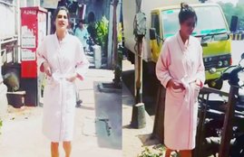 Nargis Fakhri, Nargis Fakhri Movies, Nargis Fakhri upcoming movies, Nargis Fakhri Banjo, Nargis Fakhri Bathrobe, Nargis Fakhri Walks in Bathrobe, Nargis Fakhri roams in bathrobe, Nargis Fakhri video, Nargis Fakhri Insta video, Nargis Fakhri Bathrobe video, Nargis Fakhri Mumbai, Nargis Fakhri Banjo, Entertainment news