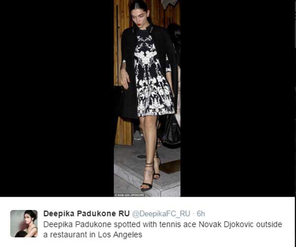 deepika padukone, deepika, novak djokovic, djokovic, novak, deepika novak, deepika padukone in LA, deepika padukone news, deepika padukone latest news, deepika latest news, novak deepika news, entertainment news