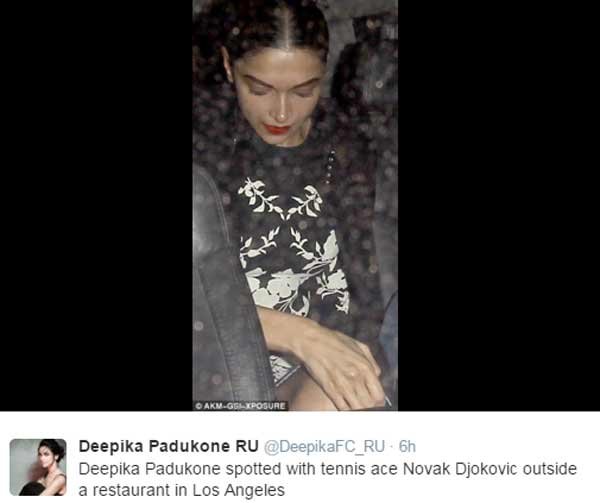 deepika padukone, deepika, novak djokovic, djokovic, novak, deepika novak, deepika padukone in LA, deepika padukone news, deepika padukone latest news, deepika latest news, novak deepika news, entertainment news