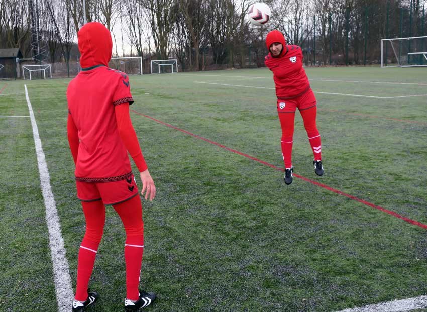 Afghani women's team gets jersey, integrated hijab, International Women's Day, New kits, Sport, Soccer, Afghanistan, soccer, hijab, hummel, Afghan Football Federation