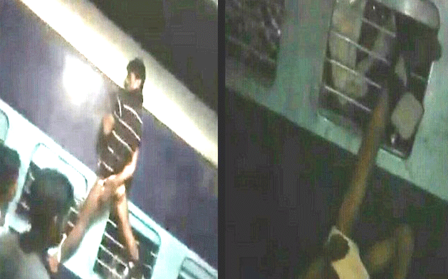 Itarsi railway station, viral video of jabalpur railway station, patliputra lokmanya tilak terminus train, jabalpur railway station, indian railway madhya pradesh latest news, jabalpur breaking news, ट्रेन से उलटा लटकाया वीडीयो वायरल, पानी के लिए ट्रेन से उलटा लटकाया, एमपी, जबलपुर, इटारसी स्टेशन, हैवानियत, पानी
