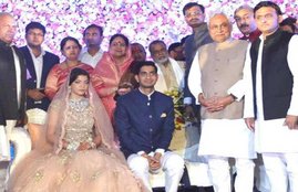 aditya yadav, aditya yadav wedding, aditya yadav raj lakshmi singh wedding, aditya yadav reception, Shivpal's son marriage reception party, janata parivar, आदित्‍य यादव रिशेप्‍सन, शिवपाल यादव के बेटे की शादी, आदित्‍य यादव राजलक्ष्‍मी सिंह शादी, मुलायम सिंह यादव