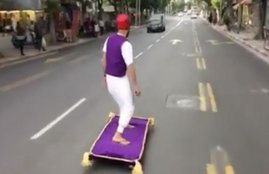 aladdin, real life Aladdin, Agrabah, Tel Aviv, Israel, magic carpet, Video, Facebook, celebration of Purim
