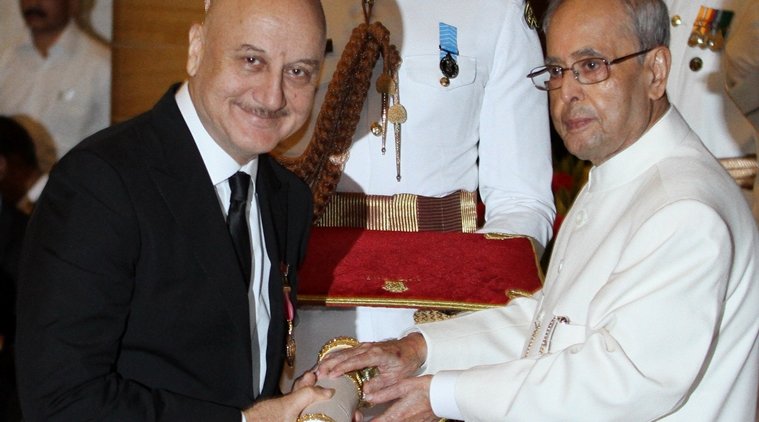 Anupam Kher, Padma Bhushan Padma awards, #NationalAwards, anupam kher speech, anupam kher news, President Pranab Mukherjee