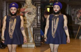 harnaam Kaur, bearded lady, fashion show, instagram, london, marianna harutunian, ramp walk, royal fashion day,london fashion, sikh, body positivity, self-love