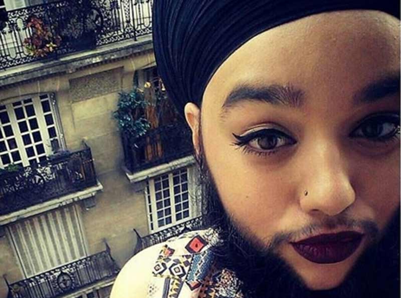 harnaam Kaur, bearded lady, fashion show, instagram, london, marianna harutunian, ramp walk, royal fashion day,london fashion, sikh, body positivity, self-love