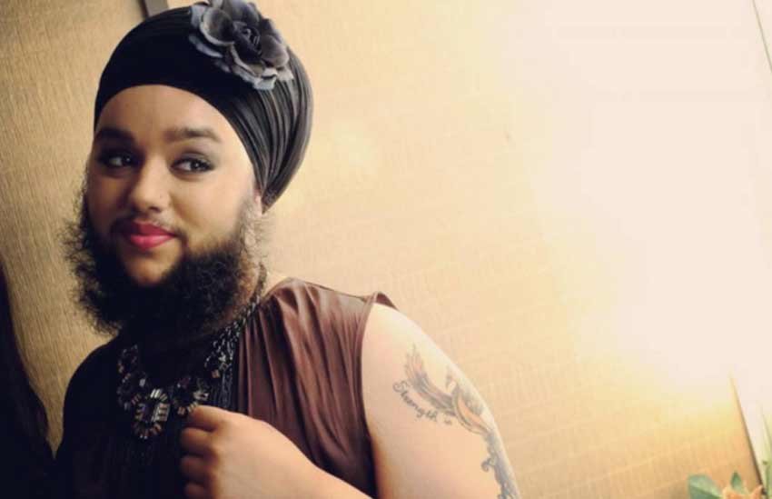 harnaam Kaur, bearded lady, fashion show, instagram, london, marianna harutunian, ramp walk, royal fashion day,london fashion, sikh, body positivity, self-love