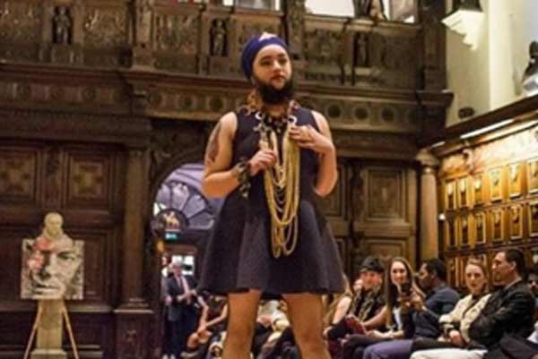 harnaam Kaur, bearded lady, fashion show, instagram, london, marianna harutunian, ramp walk, royal fashion day,london fashion, sikh, body positivity, self-love