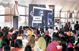 Anandiben patel, gandhinagar, kisan rallies, Umar Khalid, Umar Khalid video, Afzal guru, Afzal guru video, Afzal guru protest video, Anandiben Patel, JNU sedition, BJP, farmers, Gujarat, farmers Gujarat, Gujarat news