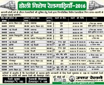 special trains on Holi, Indian railway, irctc, train, train status, train route, trains on Holi, holi train, holi special trains, होली, होली ट्रेन, रेलवे, भारतीय रेलवे, भारतीय रेल
