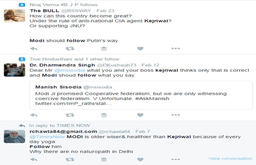 Arvind Kejriwal PM Narendra Modi, PM Modi follows Kejriwal on Twitter, Delhi Chief Minister Arvind Kejriwal, with over seven million followers on Twitter, follows Kejriwal, news in hindi, Latest Update, arvind kejriwal, narendra modi, pm modi, arvind kejriwal, अरविंद केजरीवाल, पीएम नरेंद्र मोदी, टि्वटर, सोशल मीडिया पर मजाक, @narendramodi, @ArvindKejriwal