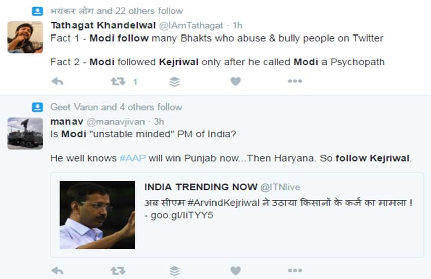 Arvind Kejriwal PM Narendra Modi, PM Modi follows Kejriwal on Twitter, Delhi Chief Minister Arvind Kejriwal, with over seven million followers on Twitter, follows Kejriwal, news in hindi, Latest Update, arvind kejriwal, narendra modi, pm modi, arvind kejriwal, अरविंद केजरीवाल, पीएम नरेंद्र मोदी, टि्वटर, सोशल मीडिया पर मजाक, @narendramodi, @ArvindKejriwal