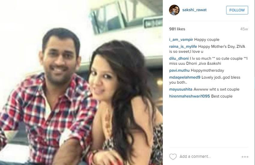 ms dhoni, ms dhoni wife, Sakshi Dhoni, Sakshi Dhoni on Instagram, Sakshi shares First Photo, sakshi dhoni glamorous look, first photo on instagram, sports latest news, ms dhoni with sakshi, ms dhoni Ziva, icc world twenty20, cricket news in hindi, ms dhoni family, ms dhoni photos, sakshi photos