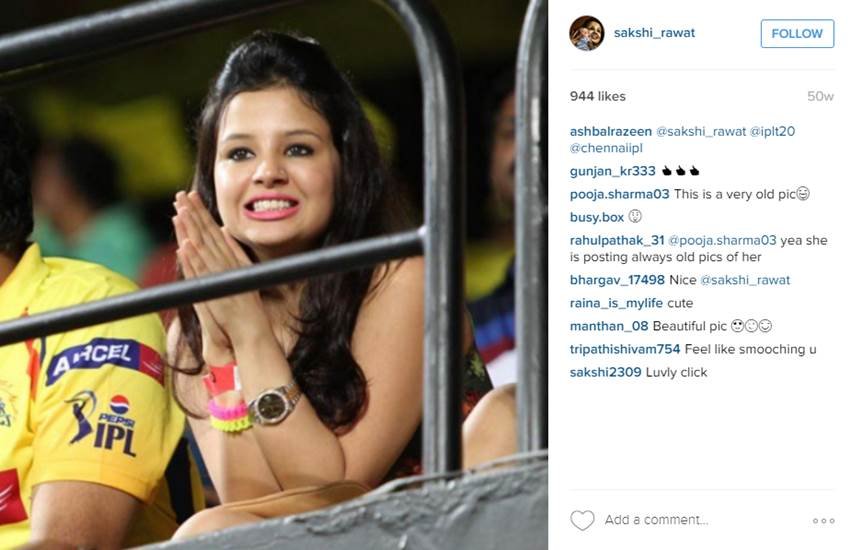 ms dhoni, ms dhoni wife, Sakshi Dhoni, Sakshi Dhoni on Instagram, Sakshi shares First Photo, sakshi dhoni glamorous look, first photo on instagram, sports latest news, ms dhoni with sakshi, ms dhoni Ziva, icc world twenty20, cricket news in hindi, ms dhoni family, ms dhoni photos, sakshi photos