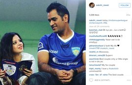 ms dhoni, ms dhoni wife, Sakshi Dhoni, Sakshi Dhoni on Instagram, Sakshi shares First Photo, sakshi dhoni glamorous look, first photo on instagram, sports latest news, ms dhoni with sakshi, ms dhoni Ziva, icc world twenty20, cricket news in hindi, ms dhoni family, ms dhoni photos, sakshi photos