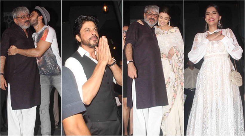 sanjay leela bhansali, srk, shah rukh khan, aishwarya rai bachchan, ranveer singh, rekha, jacqueline, sonam kapoor, huma qureshi, aditi rao hydari, national awards party sanjay leela bhansali, bhansali party srk, srk aishwarya photos