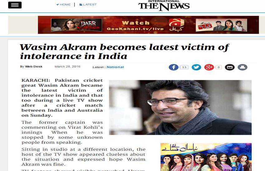 wasim akram, Aaj Tak, wasim akram in Aaj Tak, Aaj Tak wasim akram, Wasim Akram heckled, Wasim Akram LIVE TV Video, indian cricket team, india vs australia, ind vs aus, Mohali, t20 world cup, virat kohli, MS dhoni, team india, pakistani media