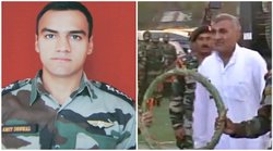 VIDEO: शहीद बेटे के साथी को गले लगाकर फूट-फूट कर रो पड़े मेजर अमित देशवाल के पिता