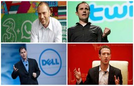 Michael Dell, John Mackey, Bill Gates, Larry Ellison, Jan Koum, Travis Kalanick, Mark Zuckerberg, Steve Jobs, Evan Williams, twiiter, facebook, whatsapp, uber, microsoft, oracle, whole foods, apple, dell computer, school dropouts, Dropout Billionaires, Dropout businessmen, मार्क जकरबर्ग, स्‍टीव जॉब्‍स, बिल गेट्स, माइकल डेल, लैरी एलिसन, टि्वटर