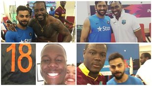 Virat Kohli, MS Dhoni, West Indies dressing room, West Indies Kohli pictures, Chris Gayle, Gayle Kohli, Dhoni Bravo, Cricket News, Cricket