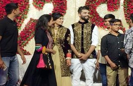 ravindra jadeja, ravindra jadeja reception, ravindra jadeja wife, ravindra jadeja wedding, ravindra jadeja wedding photos, ravindra jadeja reception photos, jadeja wedding photos, jadeja riva solanki photos, cricket, jadeja wife photos