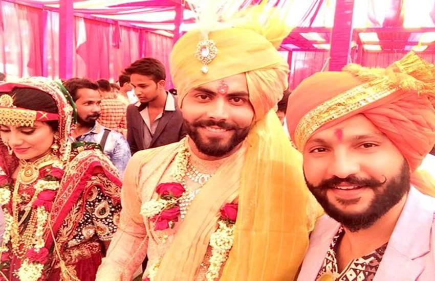 ravindra jadeja, ravindra jadeja news in hindi, ravindra jadeja wedding photo, ravindra jadeja wedding reception, ravindra jadeja reception pic, ravindra jadeja wife, ravindra jadeja marriage, Riva Solanki, ravindra jadega Riva Solanki wedding pic, Riva Solanki wedding reception pic, Riva Solanki marriage