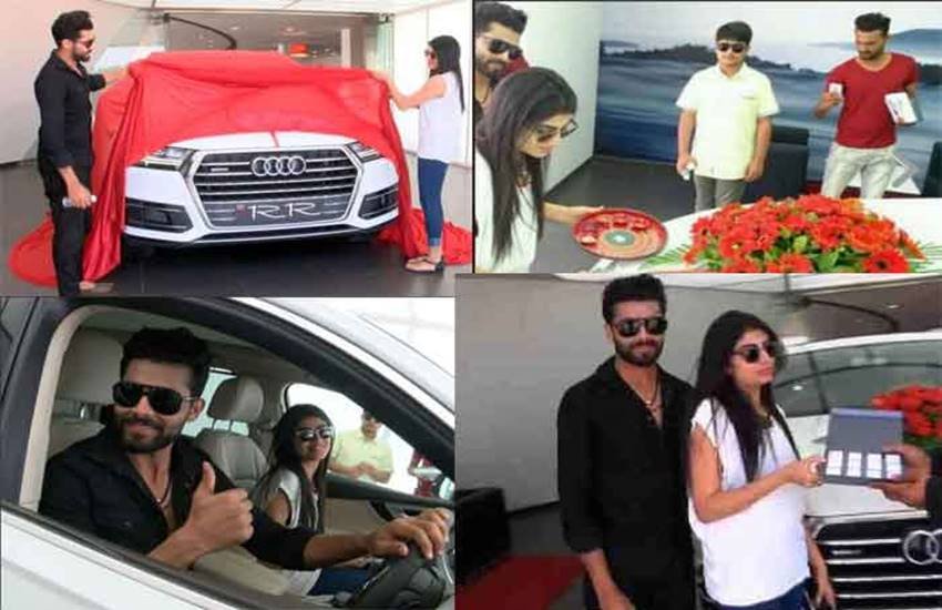 ravindra jadeja, ravindra jadeja audi, 95 rupess audi, audi gift to jadeja, ravindra jadeja wife, rivaba solanki, jadeja marriage, jadeja wedding, gujarat lions, ravindra jadeja marriage, jadeja car, रवींद्र जडेजा, रीवाबा सोलंकी, जडेजा ऑडी कार, जडेजा मंगेतर, रवीन्‍द्र जडेजा शादी