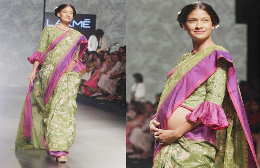 carol gracias, carol gracias baby bump, carol gracias baby bump on ramp, lfw 2016, lfw summer resort 2016, carol gracias flaunts baby bump