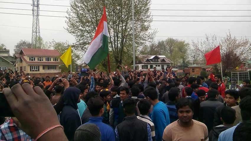 National Institute of Technology, Srinagar, local and non local engineering students, India lost semi final, Wankhede stadium in Mumbai, anti India slogans, Bharat Mata Ke Jai and anti Pakistan slogans