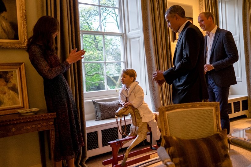 Prince George, Barack Obama, Obama queen meeting, obama prince george meeting, obama british royals, britain royal, britain royal family, british royal obama, queen elizabeth obama meeting, queen elizabeth 90 birthday, prince George photos, british royal photos, kate middleton, prince william, britain news, england news, us news, world news