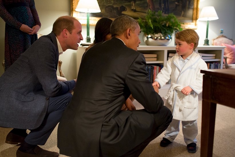 Prince George, Barack Obama, Obama queen meeting, obama prince george meeting, obama british royals, britain royal, britain royal family, british royal obama, queen elizabeth obama meeting, queen elizabeth 90 birthday, prince George photos, british royal photos, kate middleton, prince william, britain news, england news, us news, world news